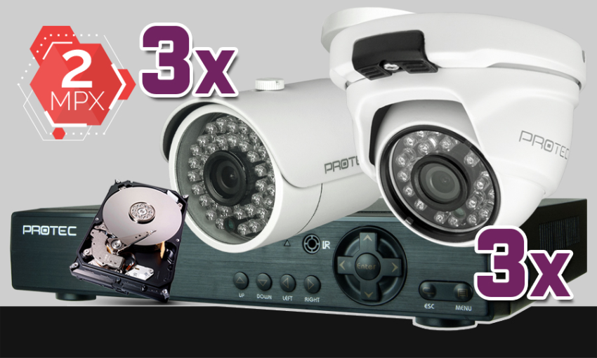 monitoring 6 kamer Full HD 2Mpx, 25m noc, dysk 1TB, podgląd online, szeroki kąt