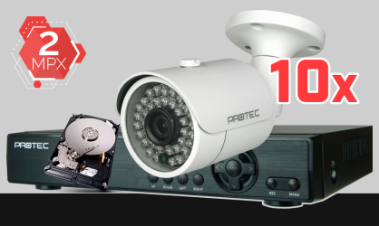 monitoring - 10 kamer Full HD, rejestrator 16 kanałowy, dysk 1TB