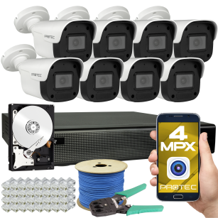 Zestaw monitoringu IP 8 kamer 4Mpx z mikrofonem, IR 25m, dysk