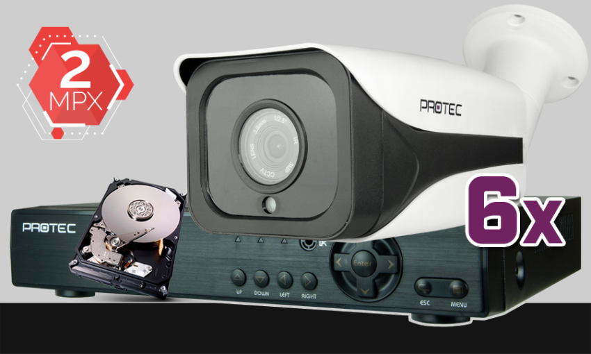 monitoring Full HD, 6x kamera ESBR-2404, rejestrator cyfrowy 8-kanałowy ES-XVR7908, dysk 1TB, akcesoria<br><span>Model: PR-XVR-06T2R</span>