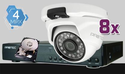 monitoring 8 kamer 4Mpx, 25m noc, dysk 1TB, podgląd online, szeroki kąt