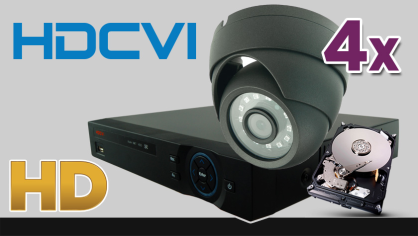 monitoring HDCVI, 4x kamera ESDR-1084, rejestrator PR-HCR2104, dysk twardy 500GB, akcesoria