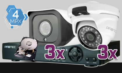 monitoring 6 kamer 4Mpx, 50m noc, dysk 1TB, podgląd online, szeroki kąt