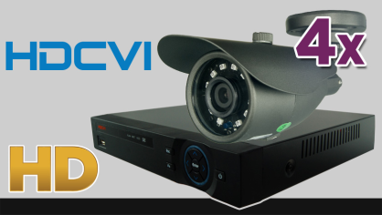 monitoring HDCVI, 4x kamera ESBR-1084, rejestrator PR-HCR2104, dysk twardy 500GB, akcesoria