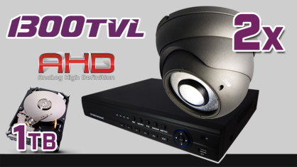 monitoring AHD 2x kamera ESDR-A1296/2.8-12, rejestrator ES-AHd7908, dysk 1TB, akcesoria