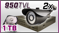 monitoring 2 x kamera ESBR-1081ICR, rejestrator ES-DVR5004, dysk 1TB, akcesoria