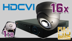 monitoring HDCVI 16x kamera ESDR-CV1220/2.8-12", rejestrator PR-HCR5216, dysk 1TB, akcesoria