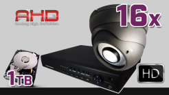 monitoring AHD 16x kamera ESDR-A1296/2.8-12, rejestrator ES-AHD7016, dysk 1 TB, akcesoria