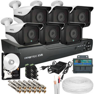 Zestaw monitoring 6 kamer FullHD, IR 50m, dysk