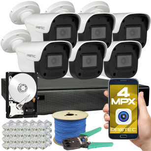 Zestaw monitoringu IP 6 kamer 4Mpx z mikrofonem, IR 25m, dysk