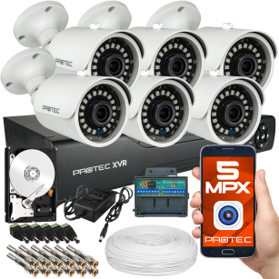 Kompletny zestaw do monitoringu 6 kamer 5Mpx, IR 30m, dysk