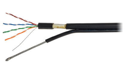 Kabel skrętka F UTP zewnętrzna F/UTP kat.5e UV ŻEL + lin. nośna